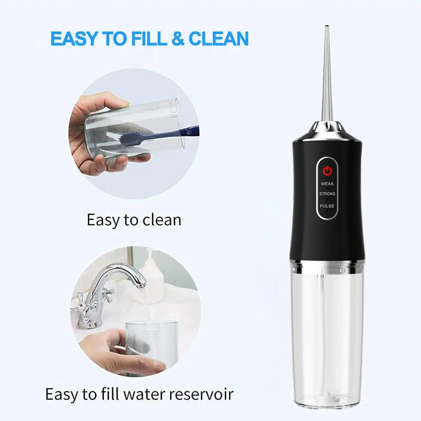 Water Dental Flosser Teeth Picks - 4 Jets 3 Modes Portable Cordless Water Flosser for Teeth Cleaner, IPX7 Waterproof Oral Irriga